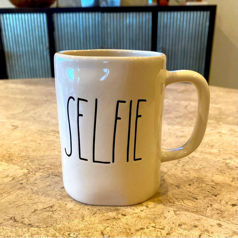 Rae Dunn Magenta Mug "M Stamped" Selfie Coffee Tea Cup Discontinued Logo
